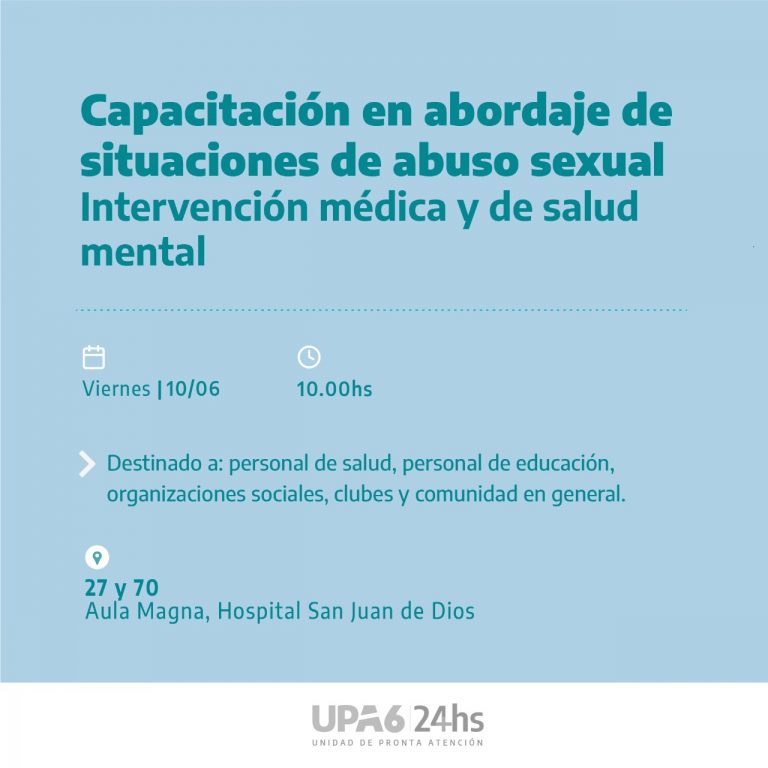 Capacitación en abordaje de situaciones de abuso sexual, intervención médica y de salud mental