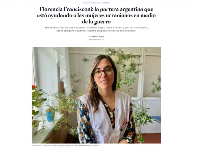 Florencia Francisconi: la partera argentina que está ayudando a las mujeres ucranianas en medio de la guerra