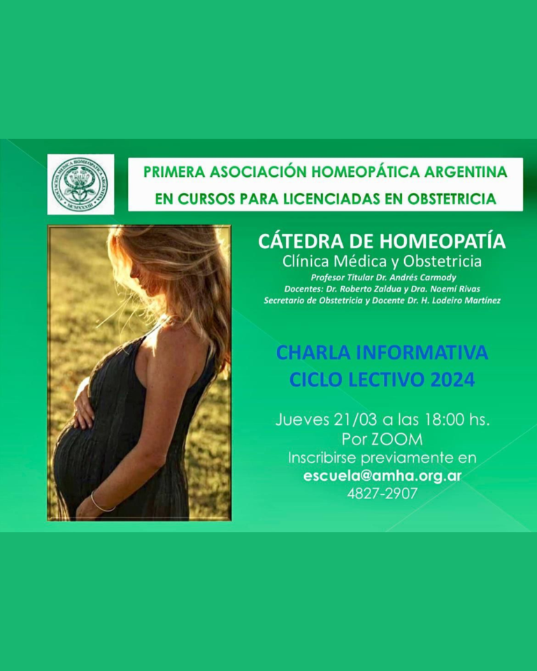 Homeopatía para Lic. en Obstetricia – Charla informativa