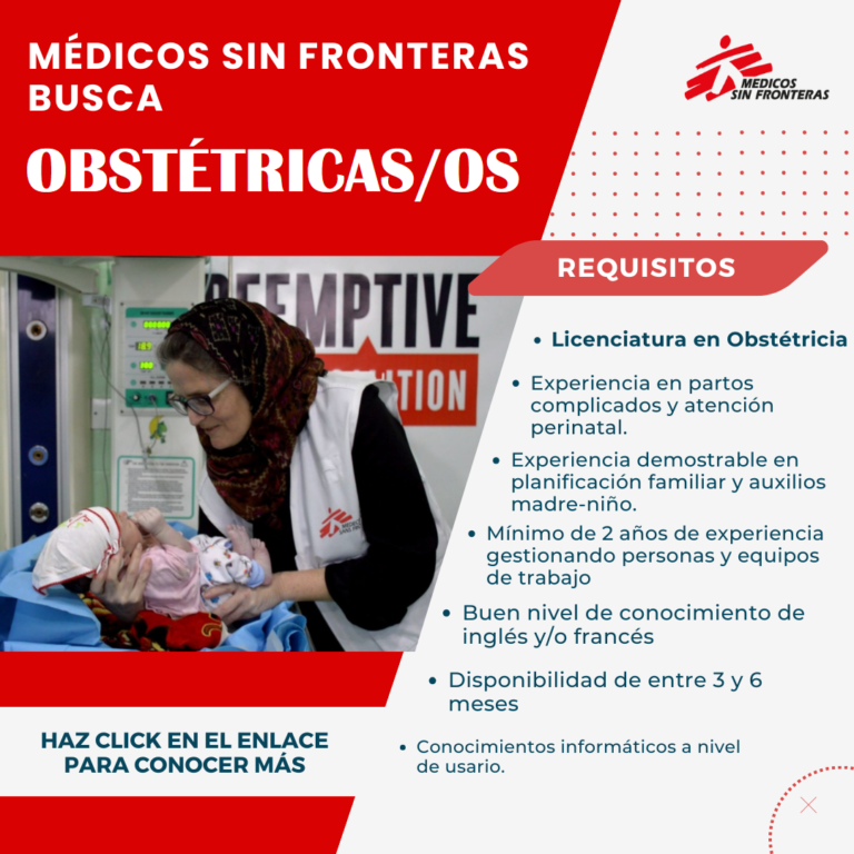 Médicos Sin Fronteras incorpora licenciados en obstetricia