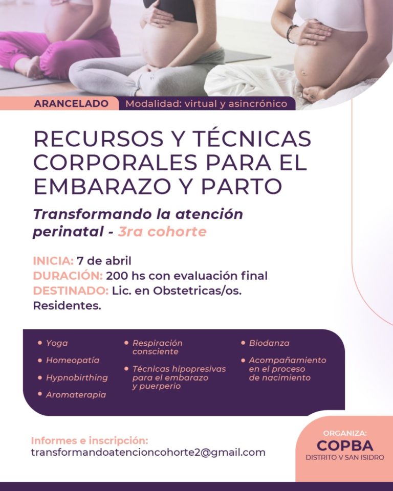 Recursos y técnicas corporales para el Embarazo y Parto