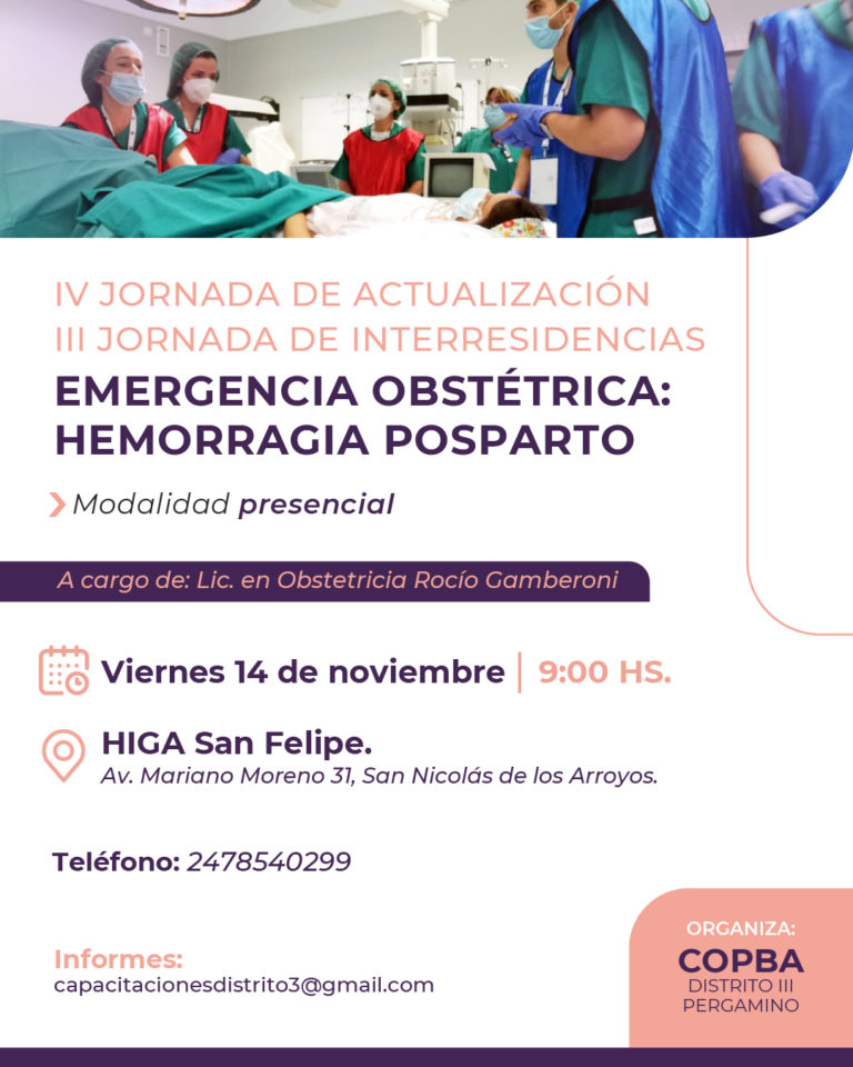 Jornada de Actualización: «Emergencia Obstétrica – Hemorragia Posparto»