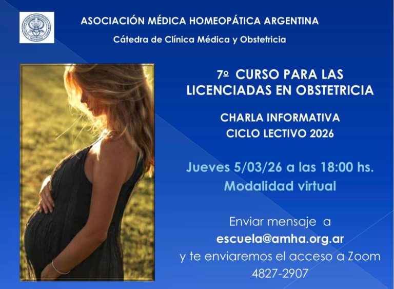 Charla informativa sobre el curso de Homeopatía para Lic. en Obstetricia 2026