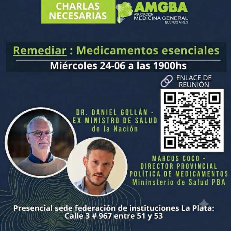 El COPBA auspicia una nueva edición del ciclo “Charlas Necesarias” sobre acceso a medicamentos esenciales